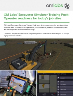 CM Labs’ Excavator Simulator Training Pack